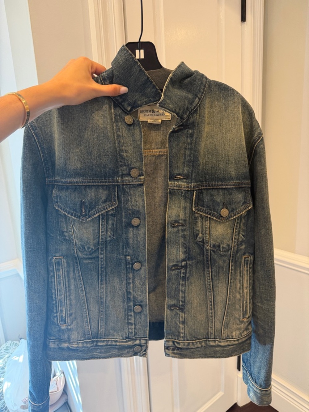 Vintage Ralph Lauren Denim Jacket in Washed Blue Size Small